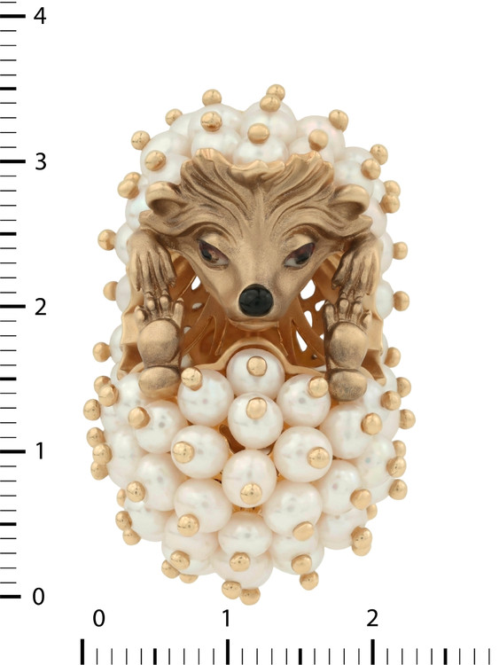 Подвеска из золота c эмаль и жемчугом