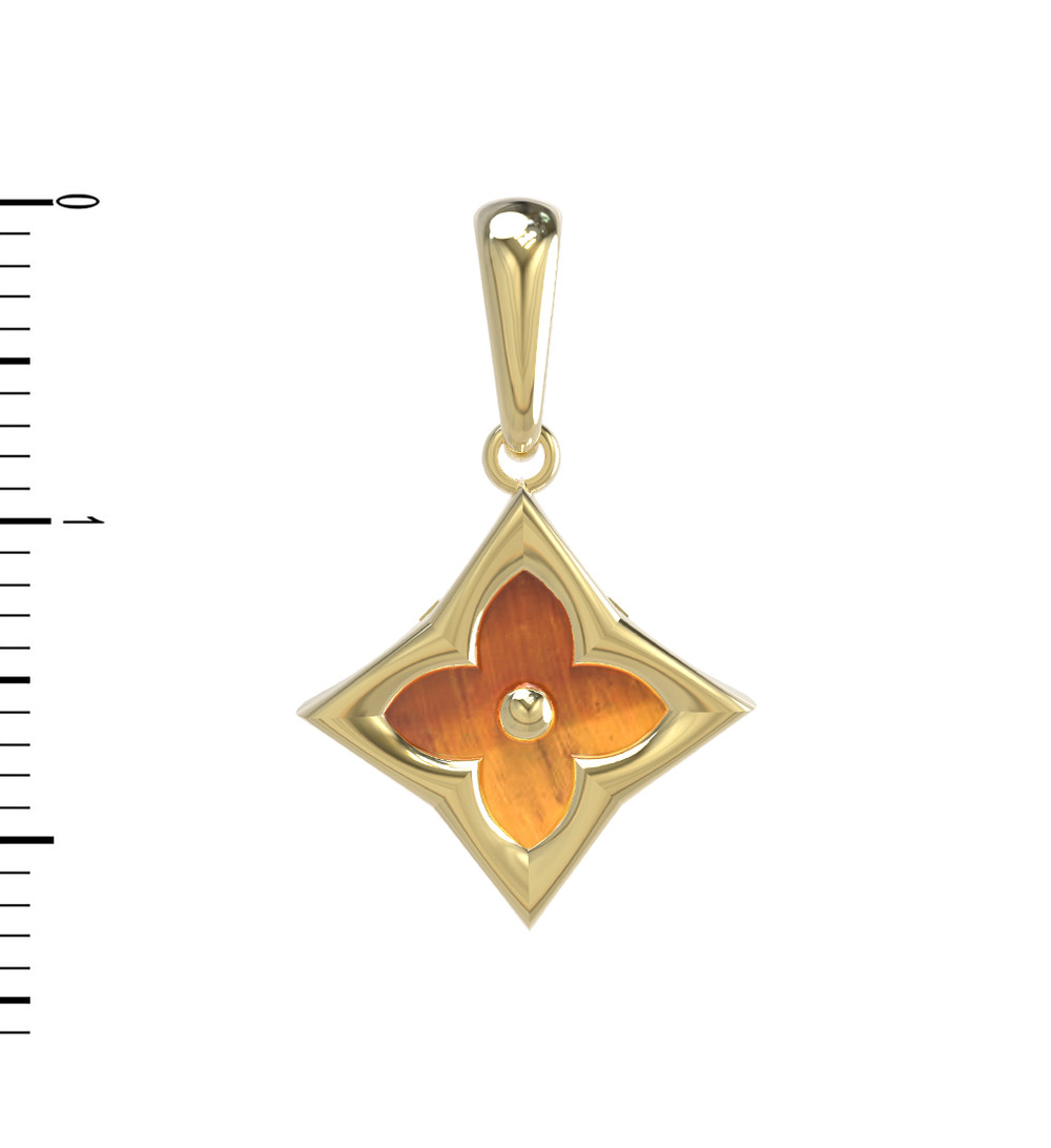 Подвеска из лимонного золота c тигровым глазом