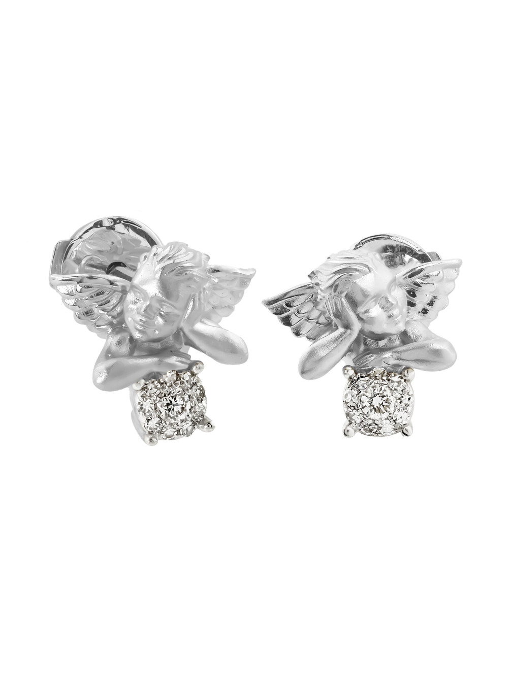 Серьги из белого золота c бриллиантами