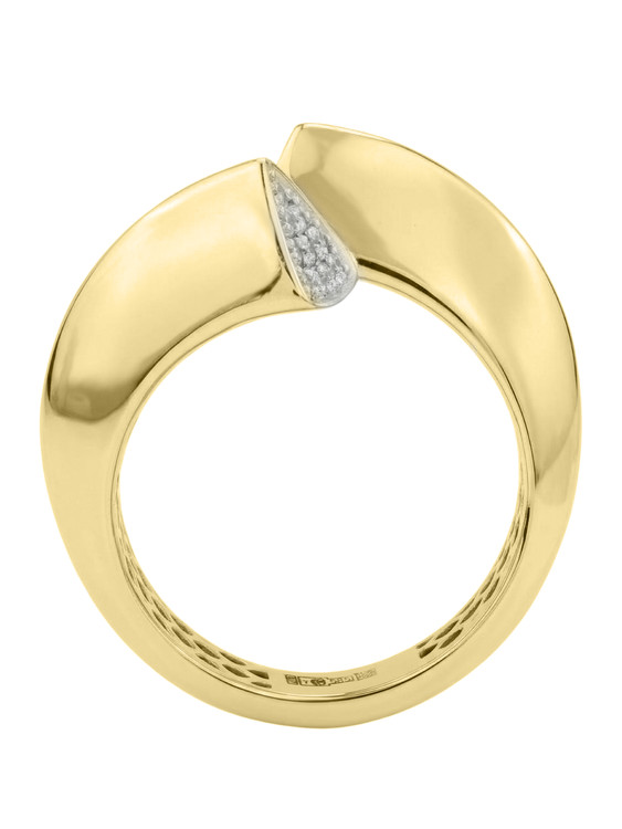 Кольцо из лимонного золота c бриллиантами