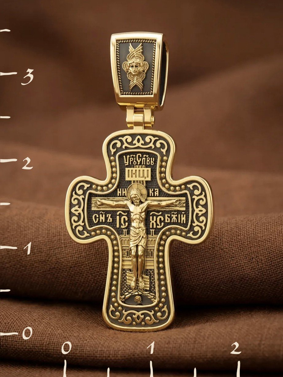 Крест из лимонного золота