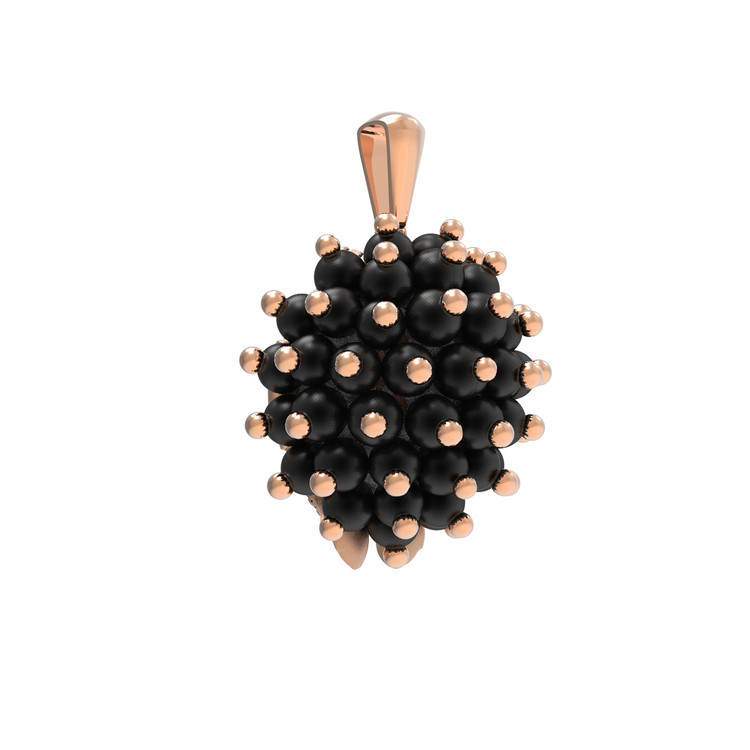 Подвеска из золота c эмаль и ониксом