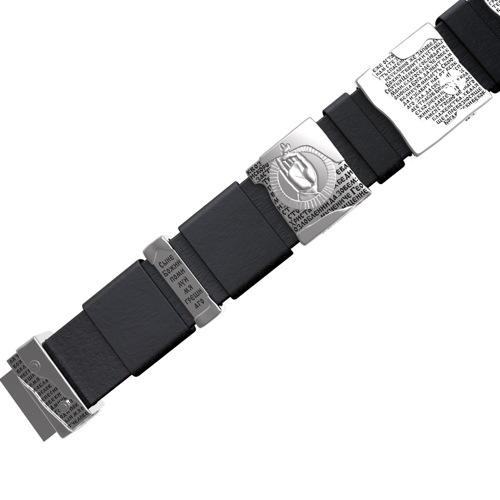 Браслет из белого золота c кожаным шнурком