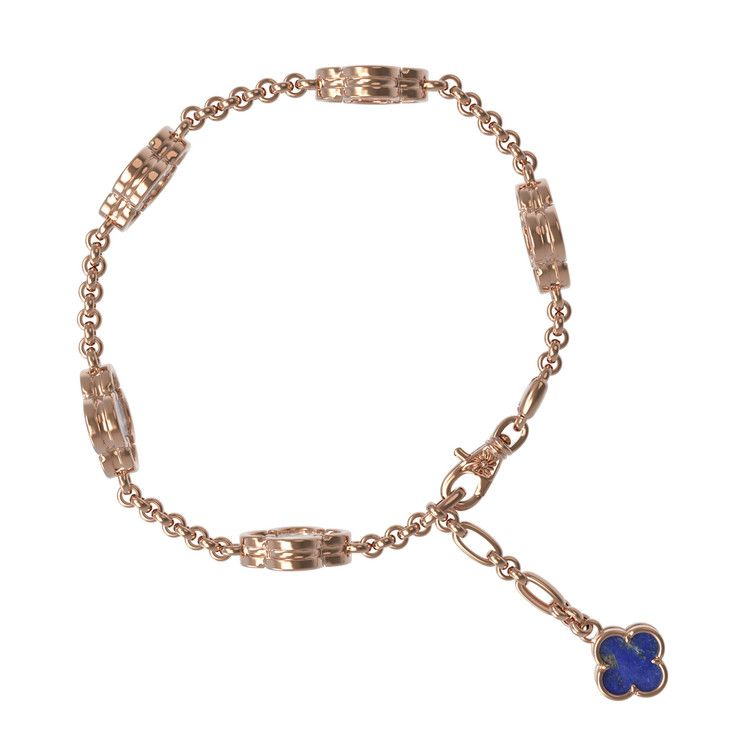 Браслет из золота c лазуритом и перламутром