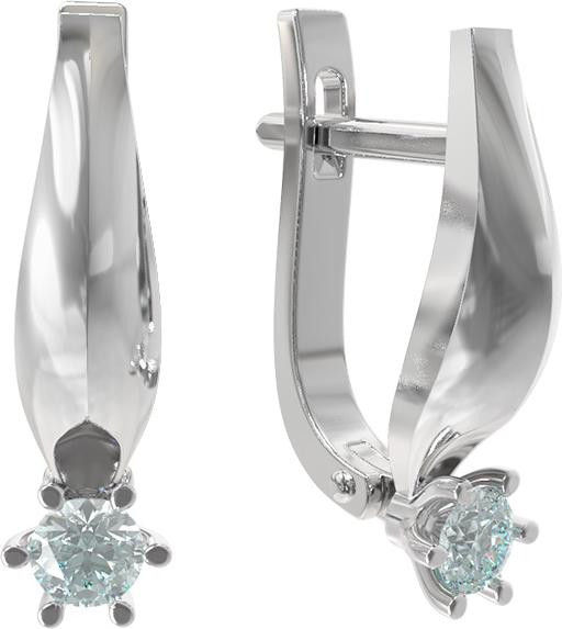 Серьги из белого золота c бриллиантами