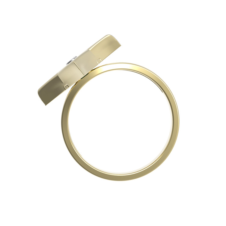 Кольцо из лимонного золота c бриллиантами и лазуритом