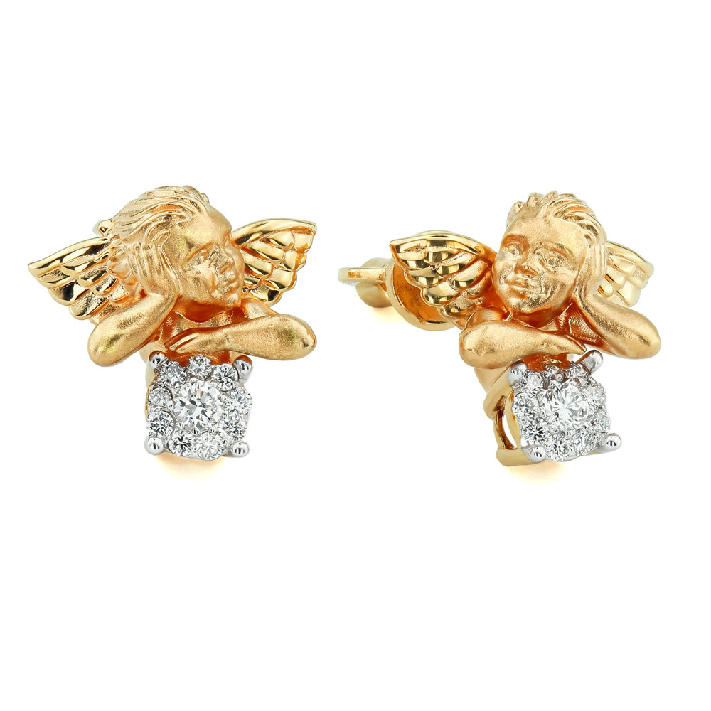 Серьги из лимонного золота c бриллиантами