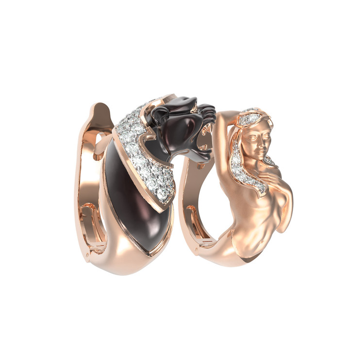 Серьги из золота c фианитом