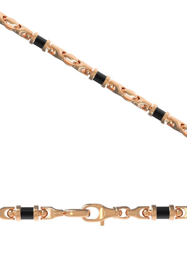 Цепь из золота c ониксом