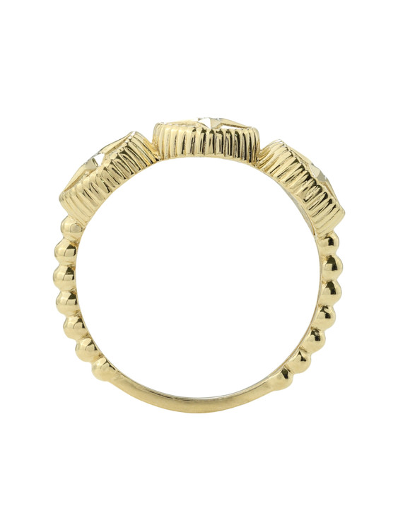 Кольцо из лимонного золота c бриллиантами и ониксом