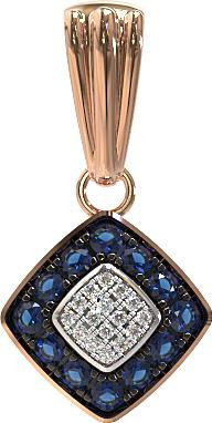 Подвеска из золота c бриллиантами и сапфиром