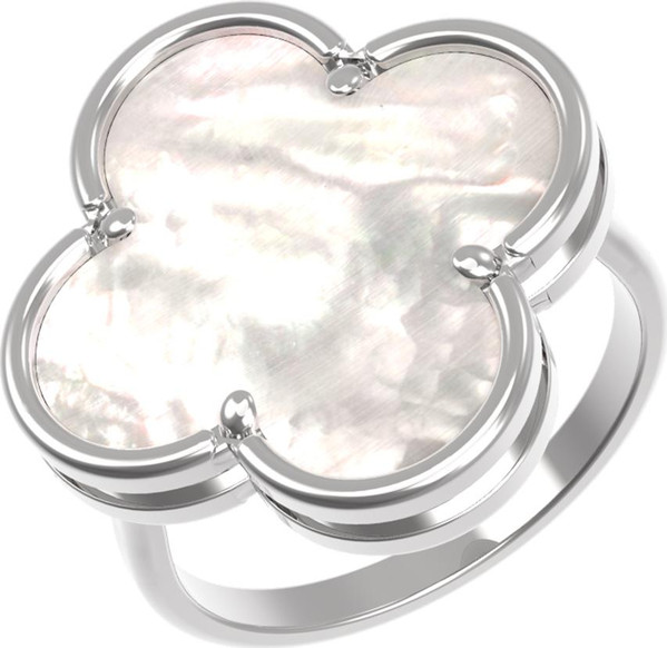 Кольцо из белого золота c перламутром