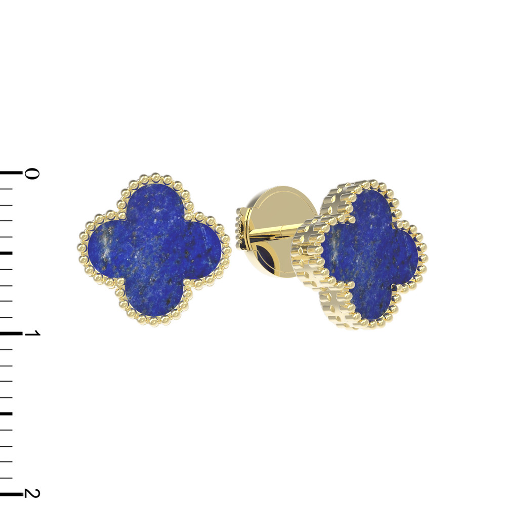 Серьги из лимонного золота c лазуритом