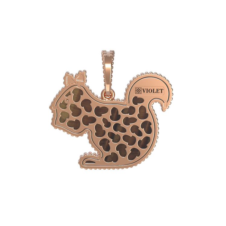 Подвеска из золота c бриллиантами и тигровым глазом