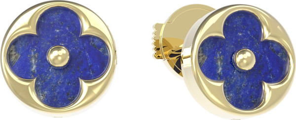 Серьги из лимонного золота c лазуритом