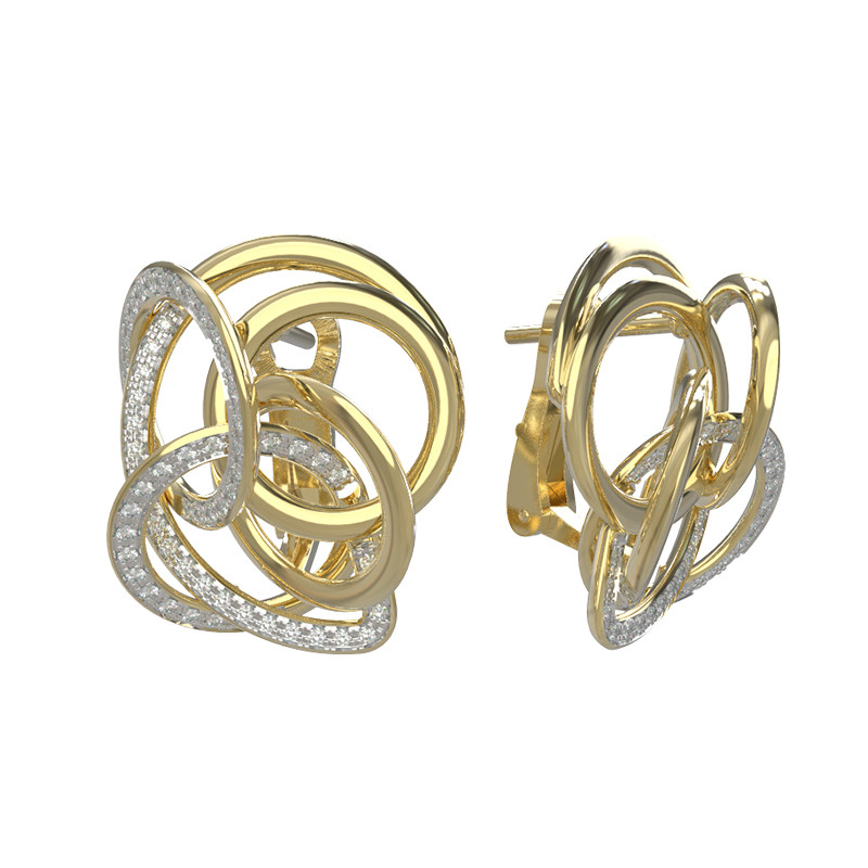 Серьги из лимонного золота c бриллиантами