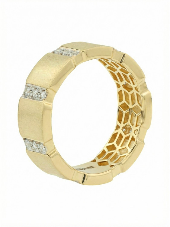 Кольцо из лимонного золота c бриллиантами