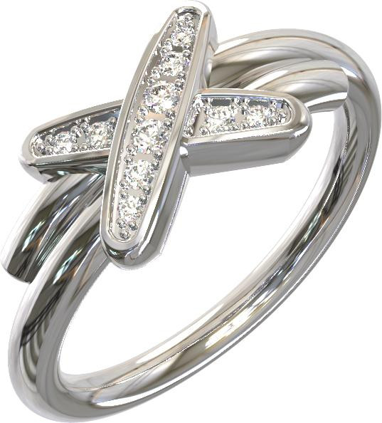 Кольцо из белого золота c бриллиантами