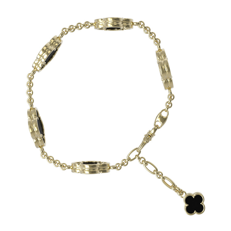 Браслет из лимонного золота c ониксом