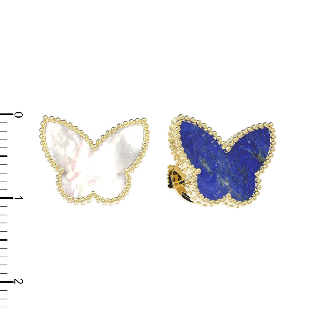 Серьги из лимонного золота c лазуритом и перламутром