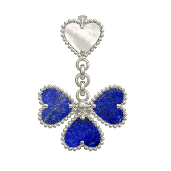 Подвеска из белого золота c лазуритом и перламутром