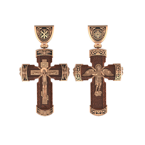 Крест из золота c деревом груши