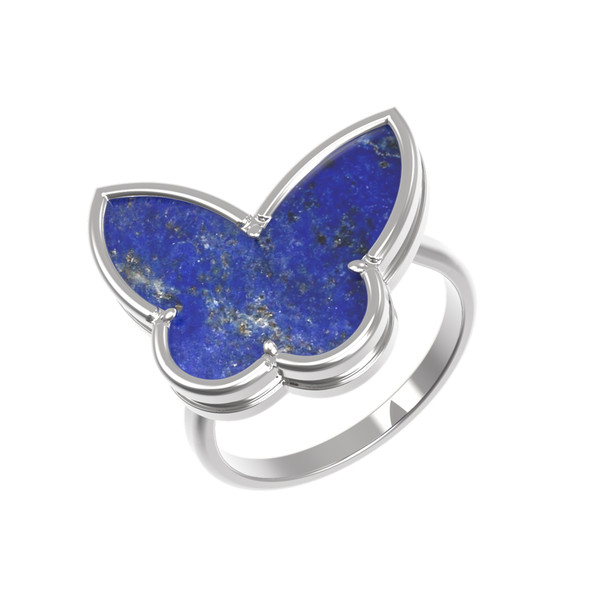 Кольцо из белого золота c лазуритом