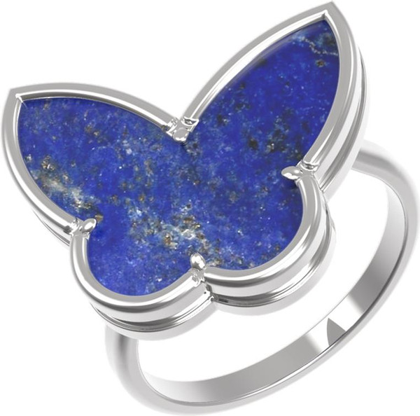 Кольцо из белого золота c лазуритом