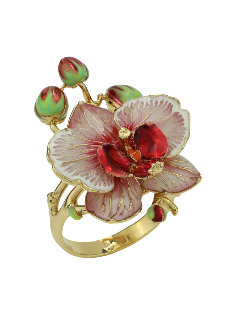 Кольцо из лимонного золота c эмаль