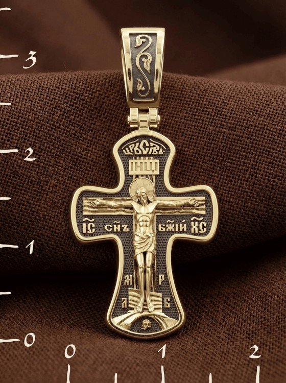 Крест из лимонного золота