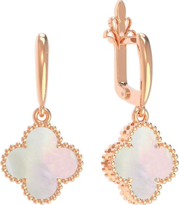 Серьги из золота c перламутром