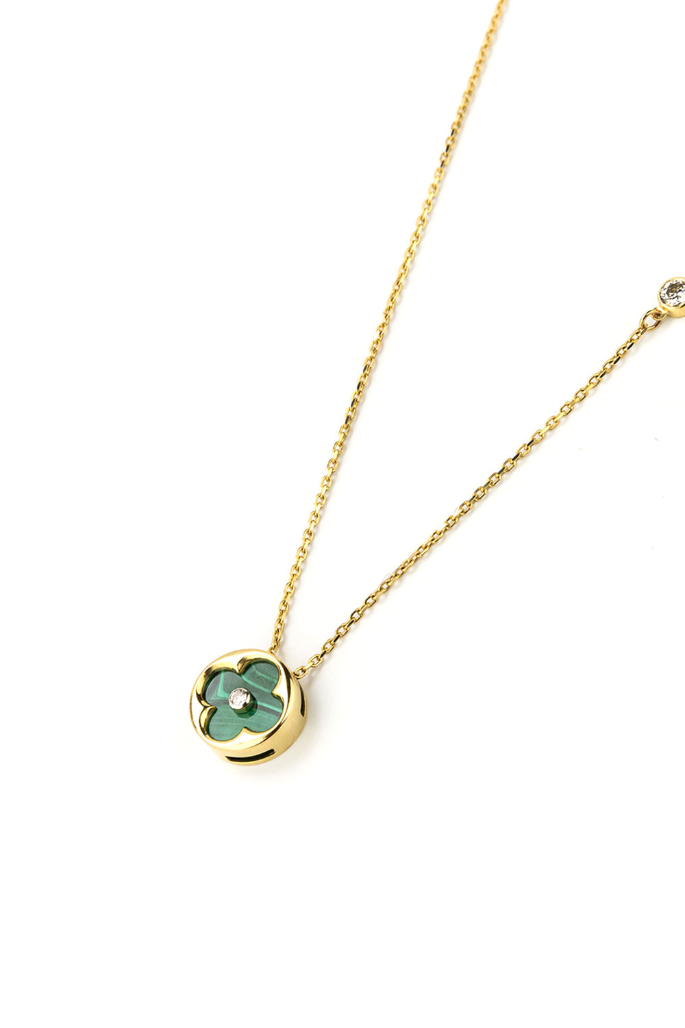 Колье из лимонного золота c бриллиантами и малахитом