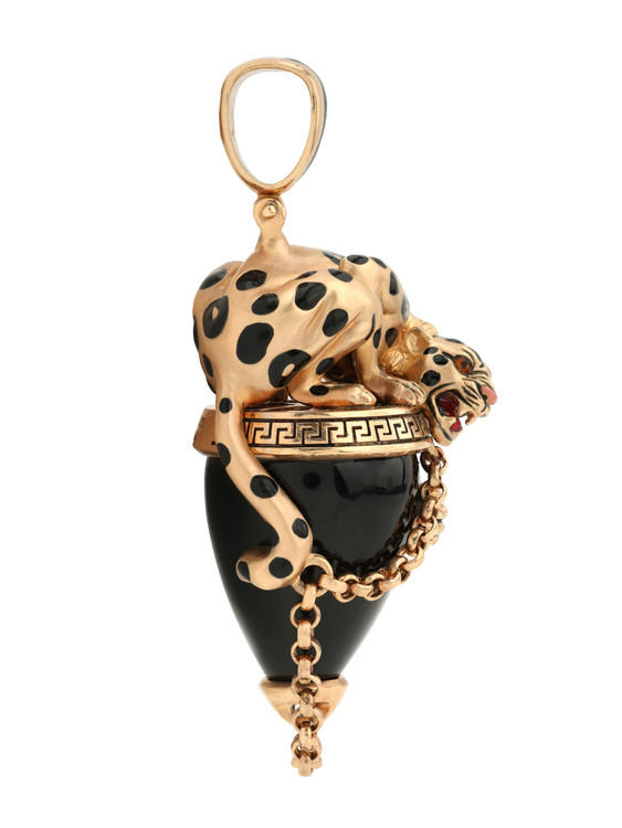 Подвеска из золота c эмалью и ониксом