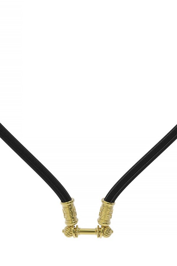 Шнурок шёлковый из лимонного золота c шёлковым шнурком