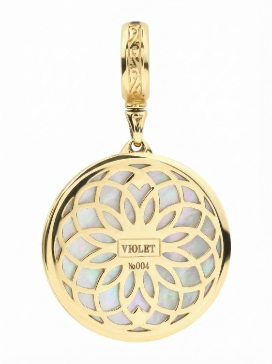 Подвеска из лимонного золота c перламутром