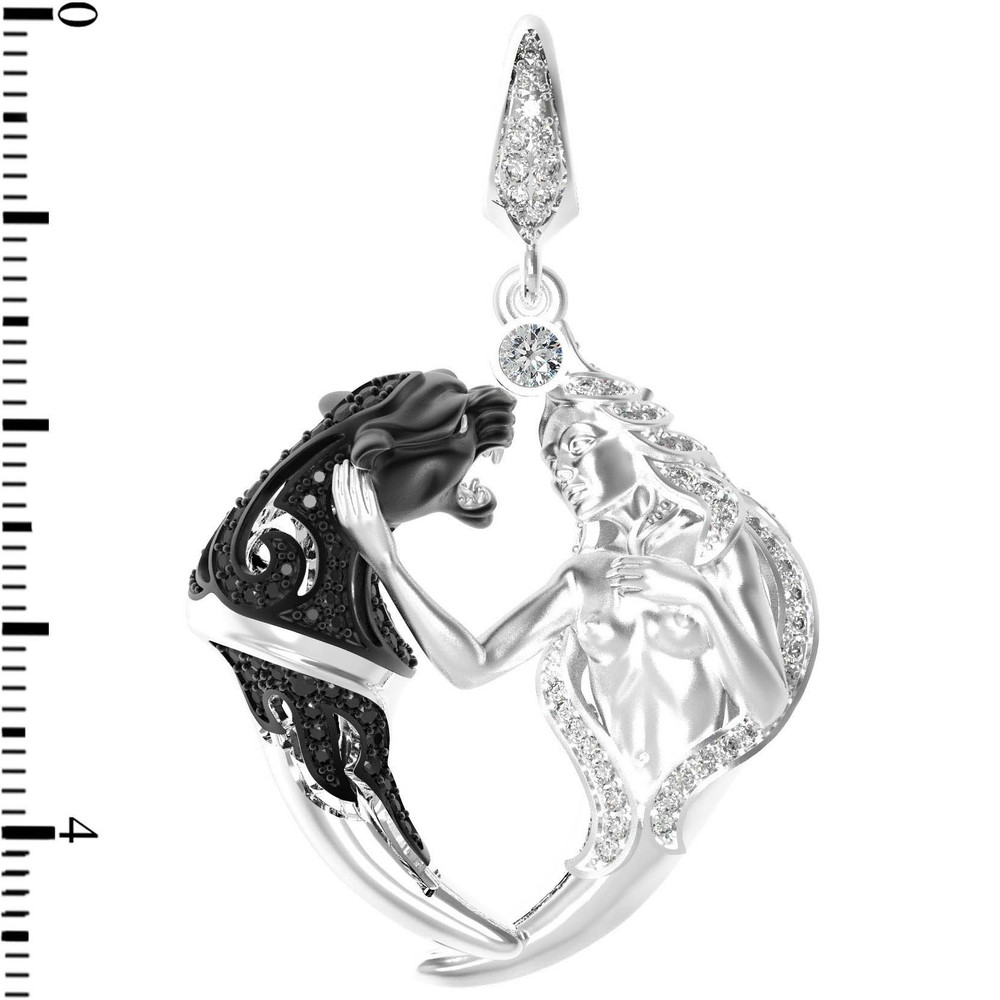 Подвеска из белого золота c фианитом