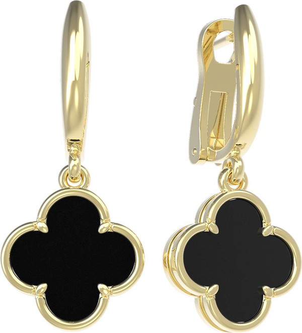 Серьги из лимонного золота c ониксом