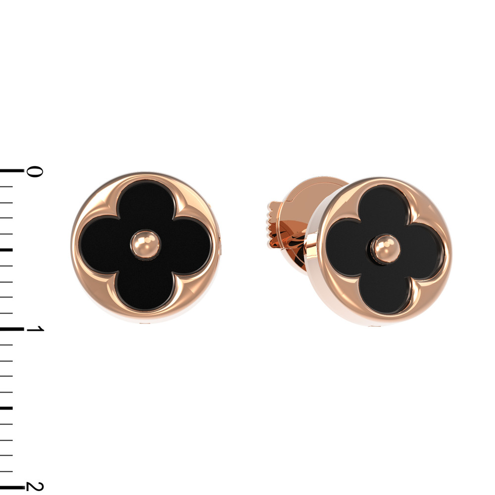 Серьги из золота c ониксом