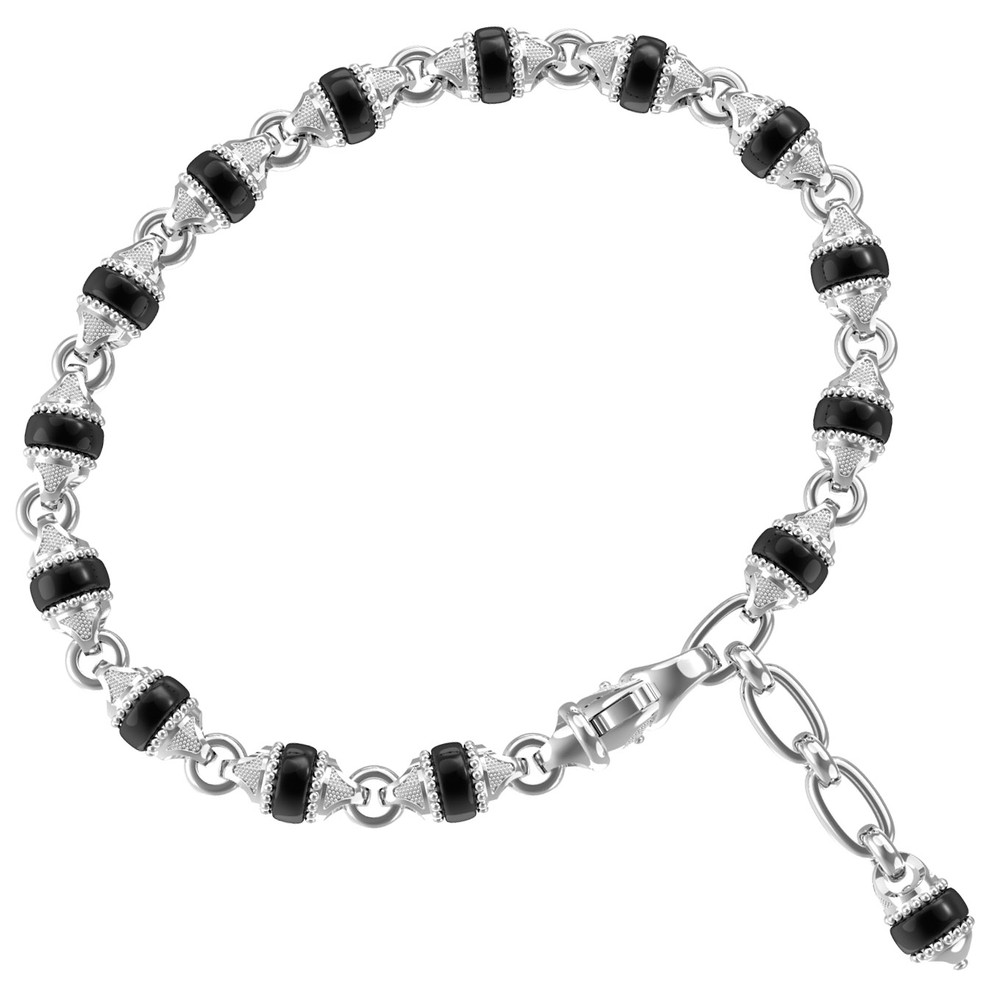 Браслет из белого золота c ониксом