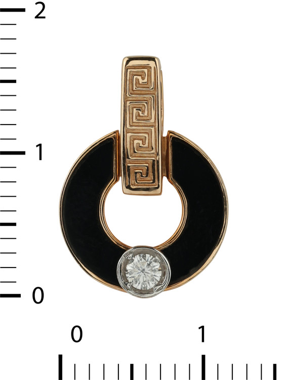 Подвеска из золота c бриллиантами и ониксом