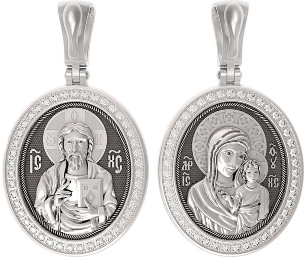 Образок из белого золота c бриллиантами