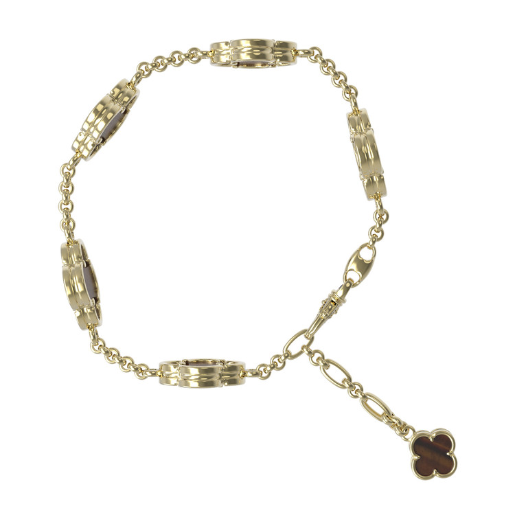 Браслет из лимонного золота c тигровым глазом