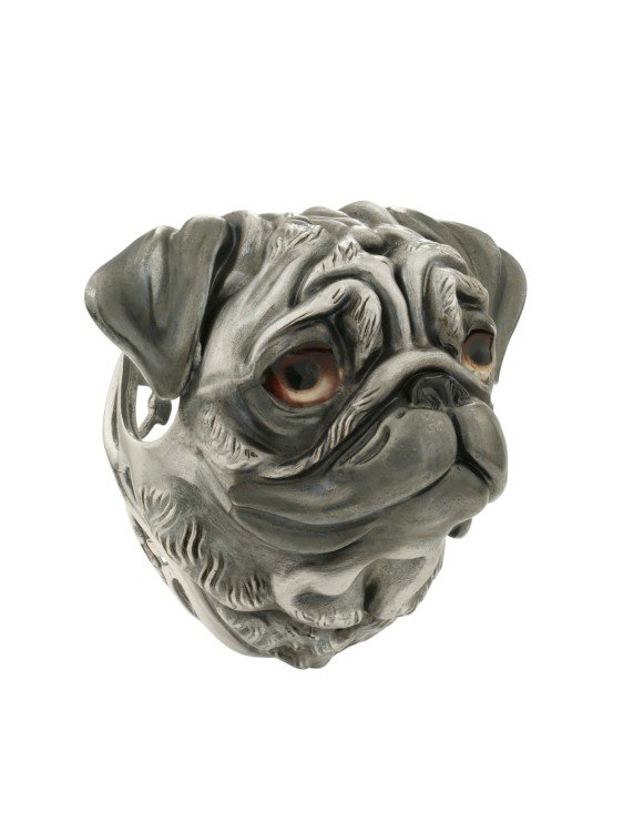 Подвеска из белого золота c эмаль