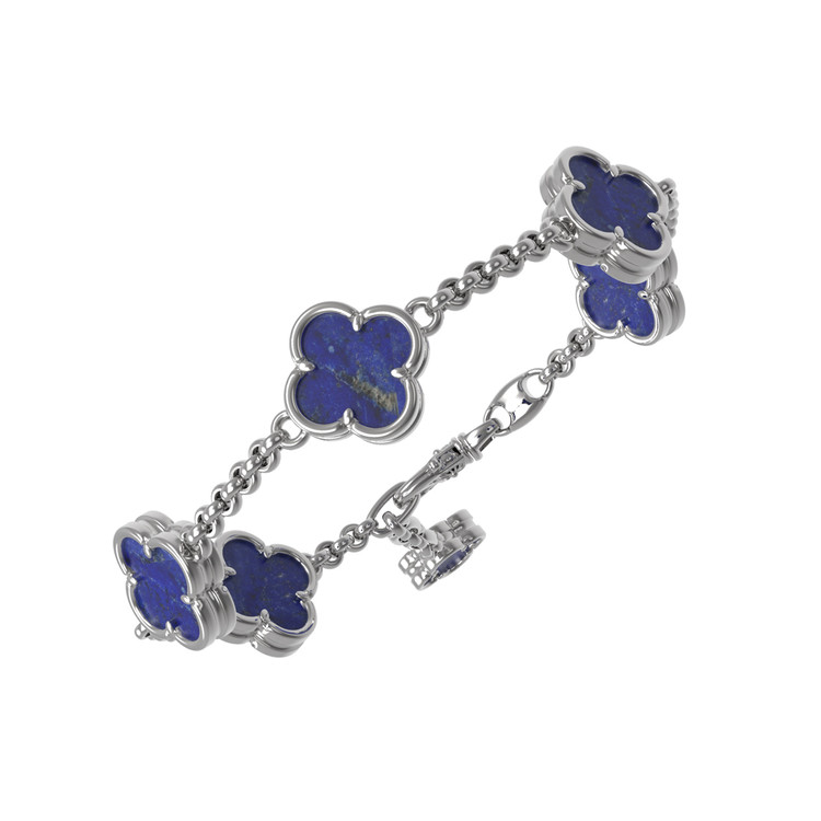 Браслет из белого золота c лазуритом