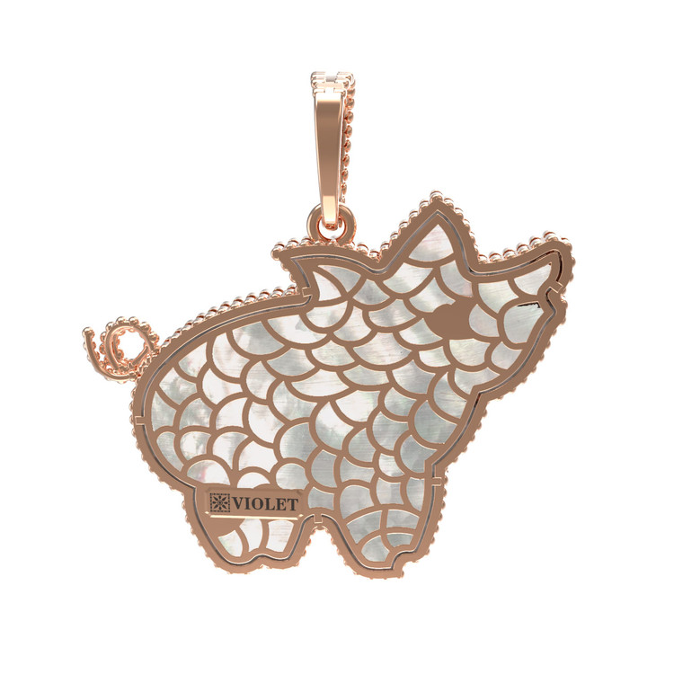 Подвеска из золота c эмаль и перламутром