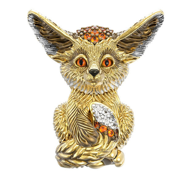 Подвеска из лимонного золота c эмаль и фианитом