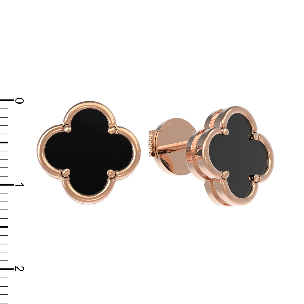 Серьги из золота c ониксом