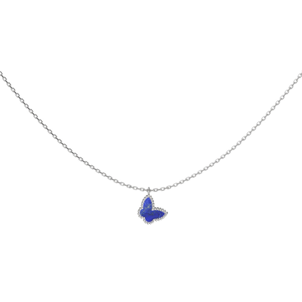 Колье из белого золота c лазуритом