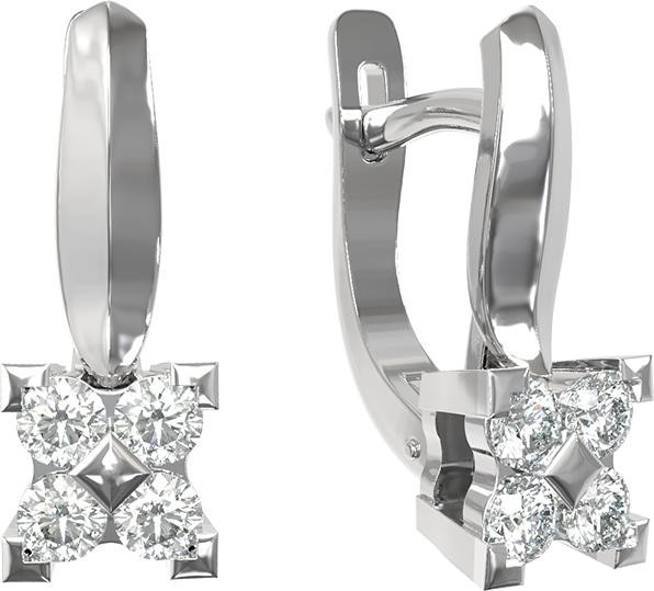 Серьги из белого золота c бриллиантами