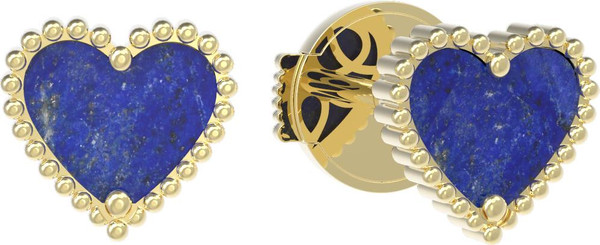 Серьги из лимонного золота c лазуритом